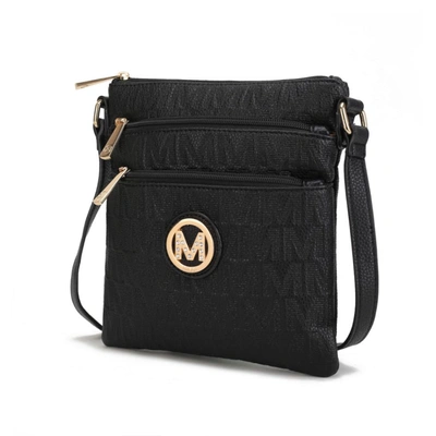 Shop Mkf Collection By Mia K Lennit Embossed M Signature Crossbody Bag In Black
