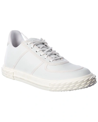 Shop Giuseppe Zanotti Logo Leather Sneaker In White