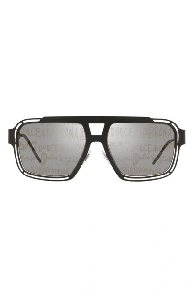 Shop Dolce & Gabbana 57mm Square Sunglasses In Matte Black
