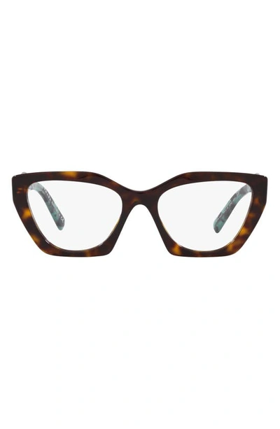 Shop Prada 54mm Cat Eye Optical Glasses In Tortoise