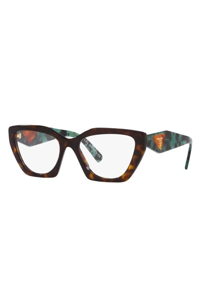 Shop Prada 54mm Cat Eye Optical Glasses In Tortoise