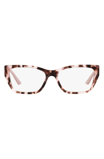 Shop Prada 52mm Rectangular Optical Glasses In Tortoise