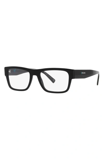 Shop Prada 54mm Rectangular Optical Glasses In Black