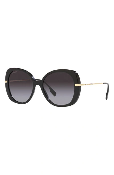 Shop Burberry Eugenie 55mm Square Sunglasses In Black