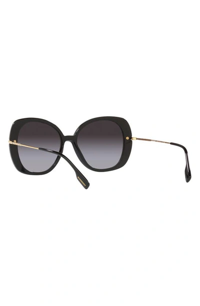 Shop Burberry Eugenie 55mm Square Sunglasses In Black
