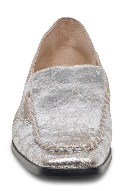 Shop Dolce Vita Beny Loafer In Silver Distressed Leather