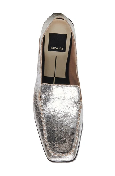 Shop Dolce Vita Beny Loafer In Silver Distressed Leather