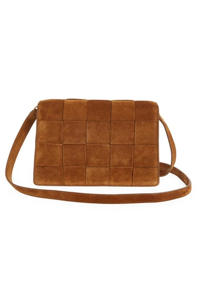 Loeffler Randall Delphine Woven Suede Minaudiere In Cacao