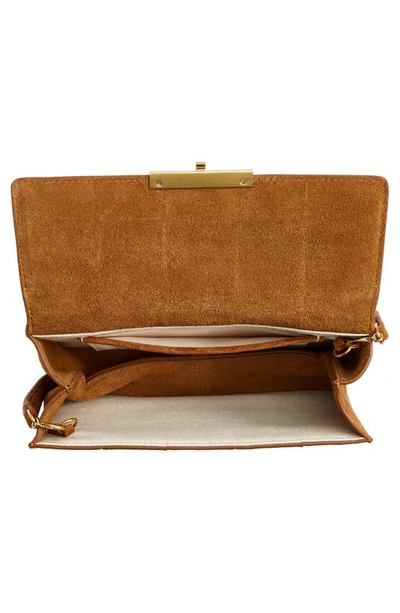 Loeffler Randall Delphine Woven Suede Minaudiere In Cacao