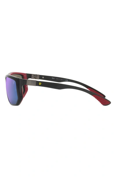 Shop Ray Ban X Scuderia Ferrari 60mm Irregular Sunglasses In Black