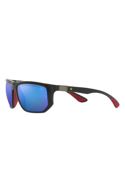 Shop Ray Ban X Scuderia Ferrari 60mm Irregular Sunglasses In Black