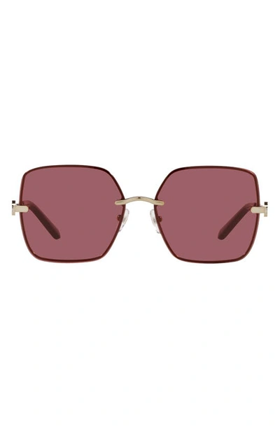 Shop Tory Burch 58mm Square Sunglasses In Gold