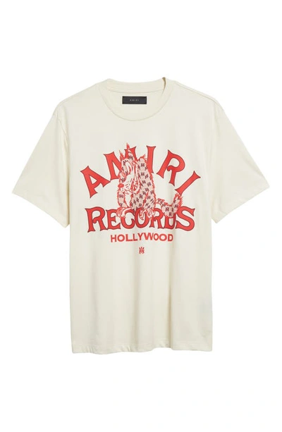 Shop Amiri Wolf Records Cotton Graphic T-shirt In Vanilla Ice