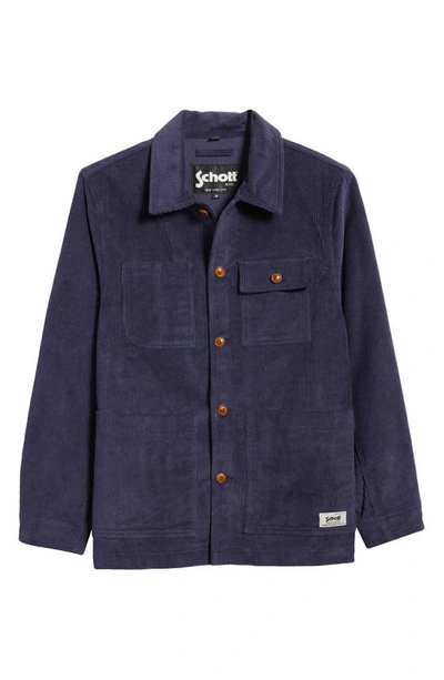 Schott Corduroy Chore Jacket In Navy