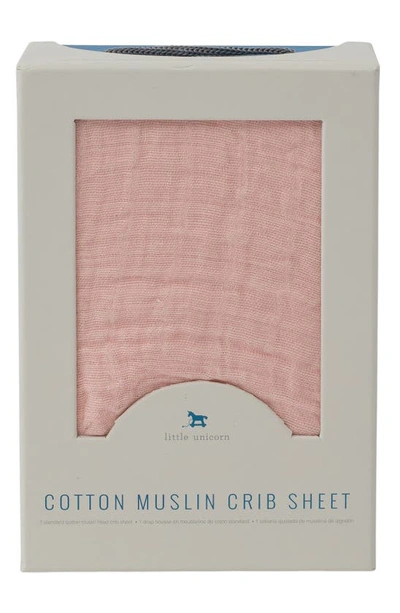 Shop Little Unicorn Cotton Muslin Crib Sheet In Rose Petal
