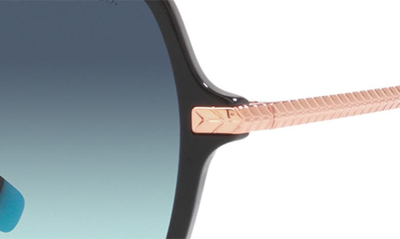 Shop Tiffany & Co 57mm Gradient Pillow Sunglasses In Black