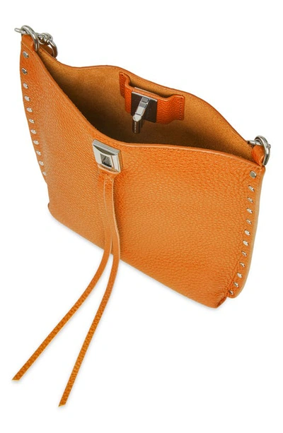 Shop Rebecca Minkoff Darren North/south Leather Crossbody Bag In Ochre