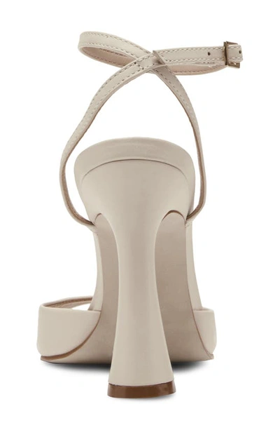 Shop Steve Madden Beki Ankle Strap Pointed Toe Sandal In Bone Leath