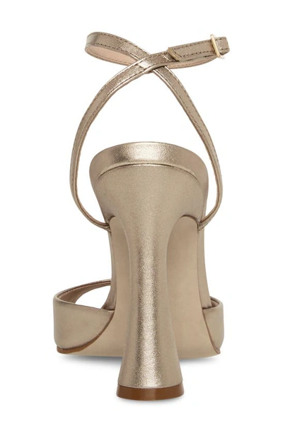 Shop Steve Madden Beki Ankle Strap Pointed Toe Sandal In Gold Leath