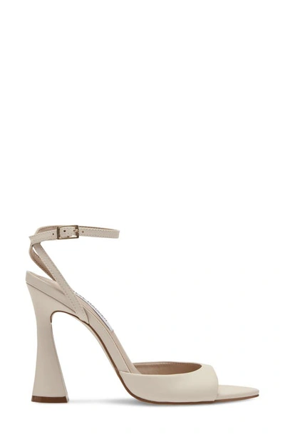 Steve Madden Beki Ankle Strap Pointed Toe Sandal In Bone Leath