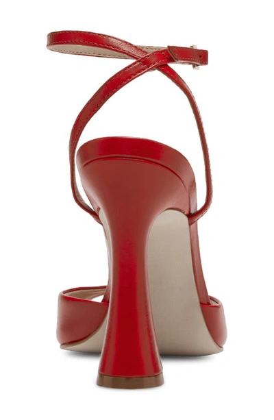 Steve Madden Beki Ankle Strap Pointed Toe Sandal In Red Leathe