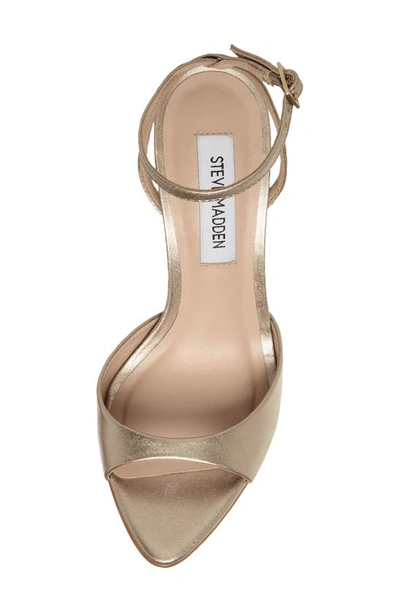 Steve Madden Beki Ankle Strap Pointed Toe Sandal In Gold Leath