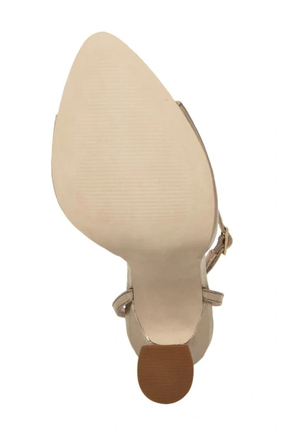 Steve Madden Beki Ankle Strap Pointed Toe Sandal In Gold Leath