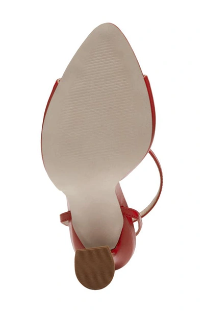 Steve Madden Beki Ankle Strap Pointed Toe Sandal In Red Leathe