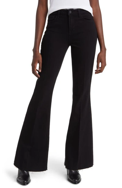 Shop L Agence Sera High Waist Flare Jeans In Saturated Black