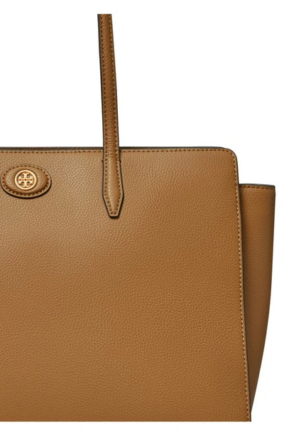 Shop Tory Burch Robinson Leather Tote In Tiger's Eye