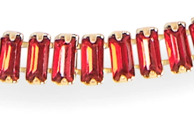 Shop Cara Baguette Crystal Collar Necklace In Red