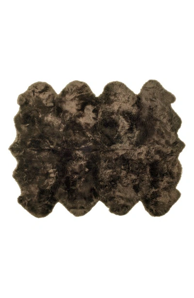 Shop Natural Genuine Shearling Rug In Chocolate