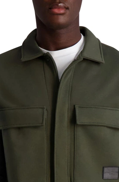 Shop Karl Lagerfeld Oversize Pocket Shirt Jacket In Green