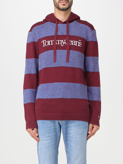 Shop Tommy Jeans Sweater  Men Color Burgundy