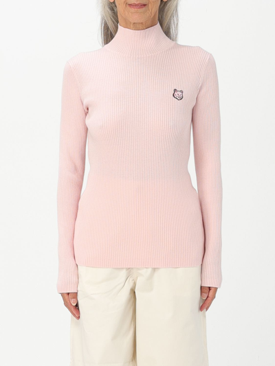 Shop Maison Kitsuné Sweater In Cotton And Wool In Pink