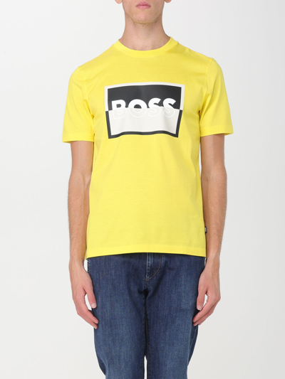 Shop Hugo Boss T-shirt Boss Men Color Yellow