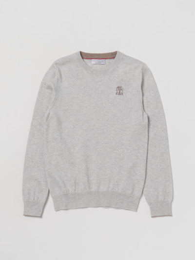 Shop Brunello Cucinelli Sweater  Kids Color Grey