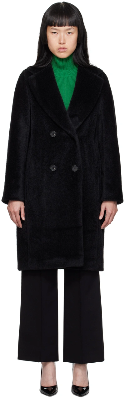 Shop 's Max Mara Black Roseto Coat In 004 Black