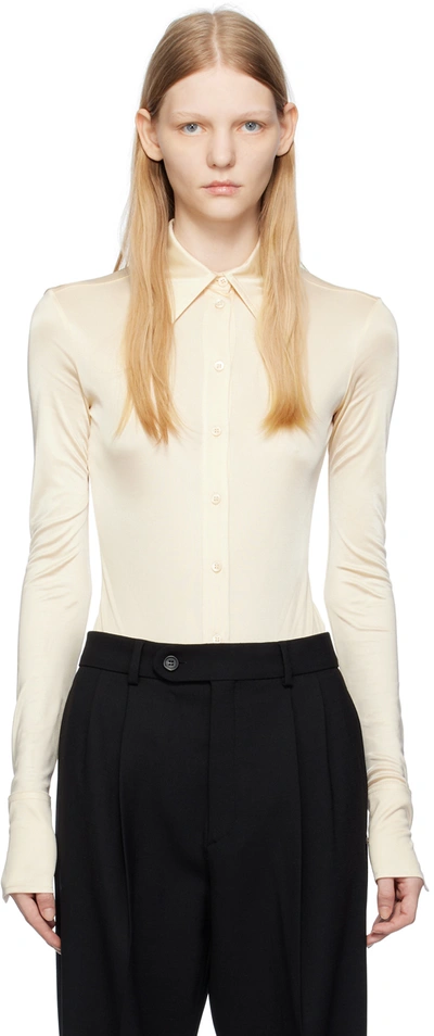 Shop Sportmax Beige Pera Bodysuit In Ivory