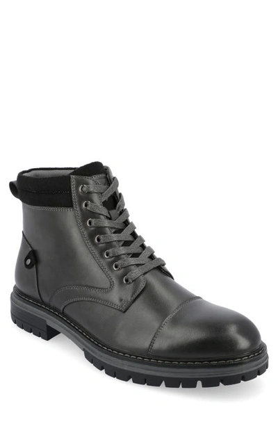 Shop Vance Co. Vance Co Fegan Cap Toe Boot In Charcoal