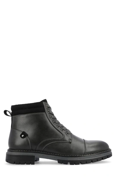 Shop Vance Co. Vance Co Fegan Cap Toe Boot In Charcoal