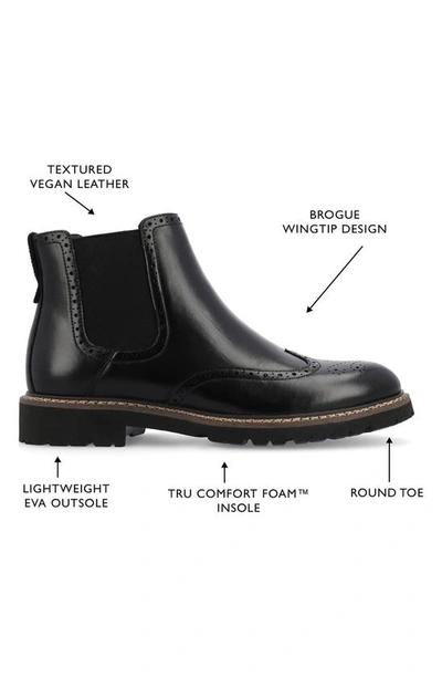 Shop Vance Co. Hogan Wingtip Chelsea Boot In Black