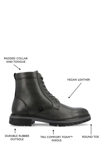 Vance Co. Denver Lug Sole Boot In Charcoal