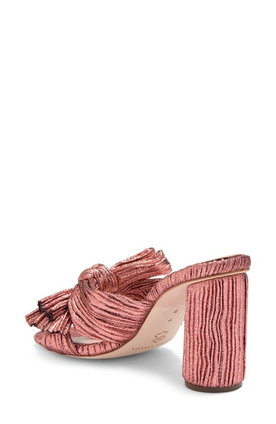 Shop Loeffler Randall Penny Knotted Lamé Sandal In Metallic Rose