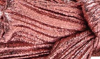 Shop Loeffler Randall Penny Knotted Lamé Sandal In Metallic Rose