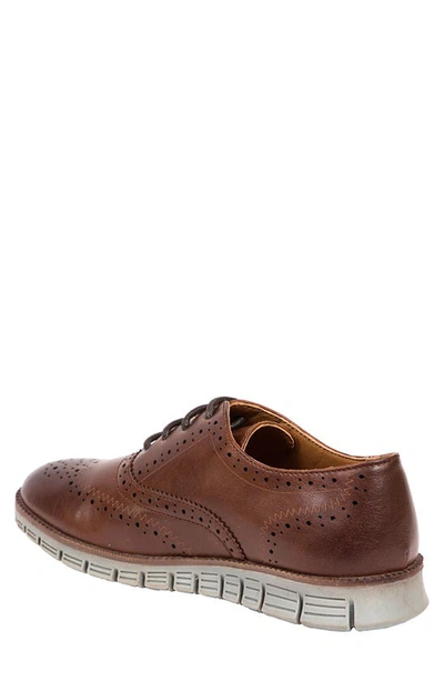Deer Stags Benton Jr. Classic Lace-up Wingtip Hybrid Sneaker Dress Comfort Oxford In Brown/grey