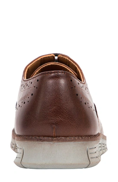 Deer Stags Benton Jr. Classic Lace-up Wingtip Hybrid Sneaker Dress Comfort Oxford In Brown/grey