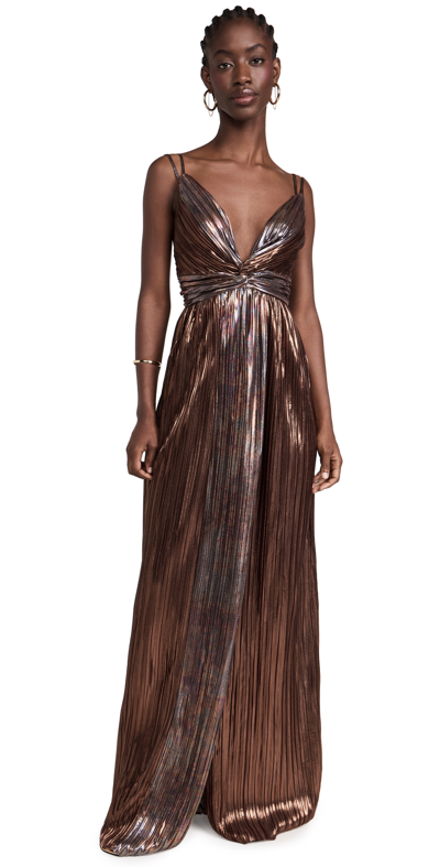 Shop Sabina Musayev Naomi Dress Bronze