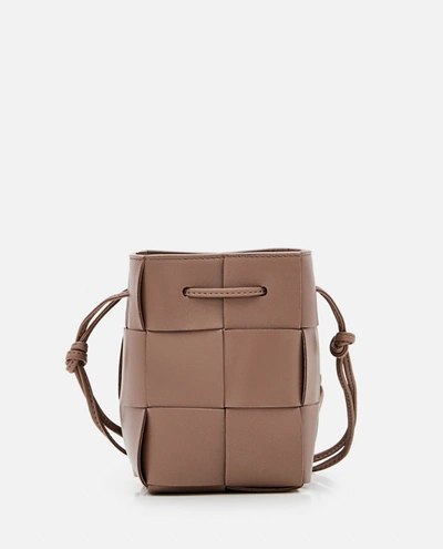 Shop Bottega Veneta Mini Bucket Leather Shoulder Bag In Brown