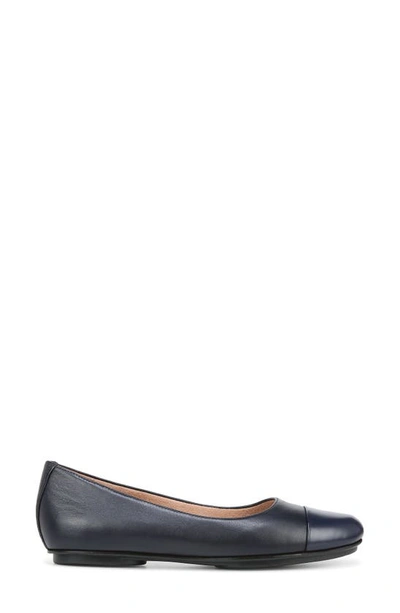 Shop Naturalizer Maxwell Cap Toe Skimmer Flat In French Navy Blue Leather